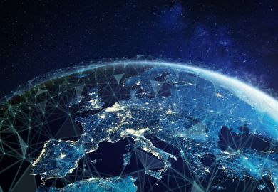 Detail of Earth World global connection