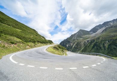 Hairpin bend on road