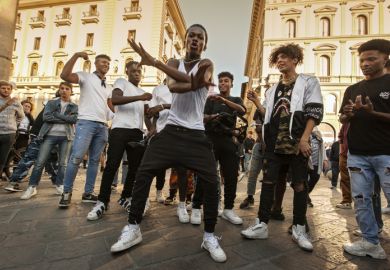 Dancers illustrating hip hop influence of architecture, Hip-Hop Architecture by Sekou Cooke