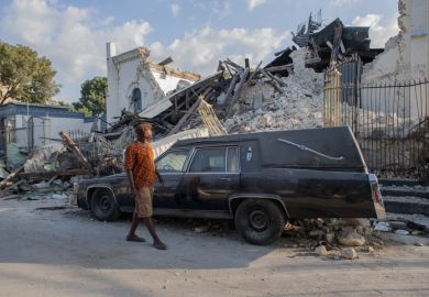 Church fallen in Port-au-Prince, Haiti after earthquake