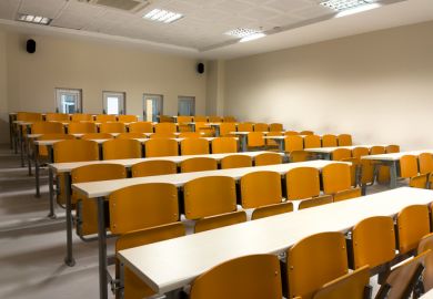 Empty university classroom