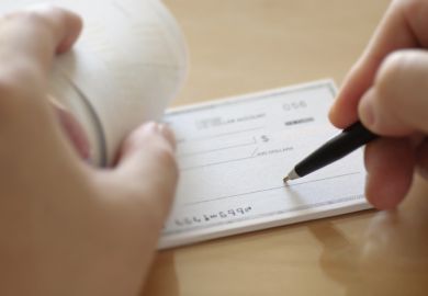 Person writing cheque