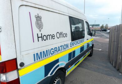 Immigration Enforcement Van parked at Stansted Airport in September 2022.