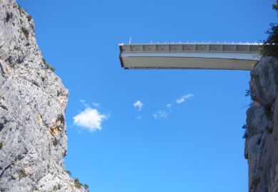 Unfinished bridge over the abyss