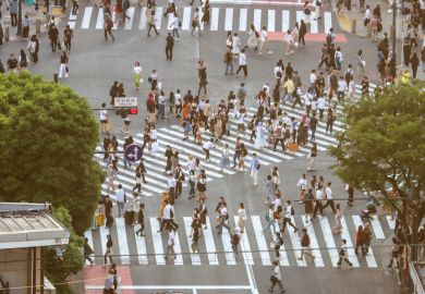 A confusing jumble of pedestrian crossings on a major urban road