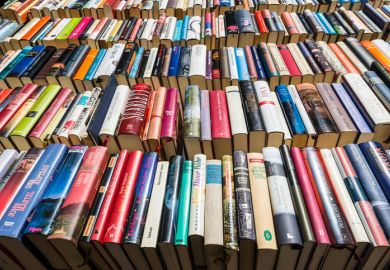 Selling books at a street market in the center of Dusseldorfs, North Rhine-Westphalia, Germany.
