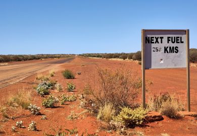 Outback Highway in the middle of Australia