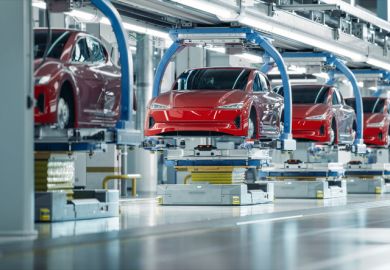 Electric vehicles on assembly line