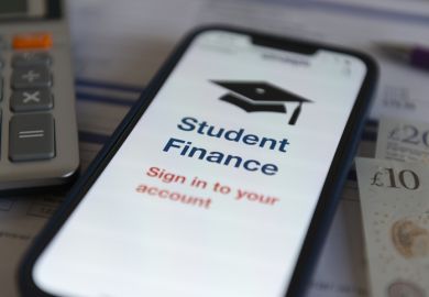 Smartphone with Student finance app Smartphone with Student finance app
