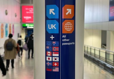 UK Border Control at Heathrow Airport, London UK Border Control at Heathrow Airport, London