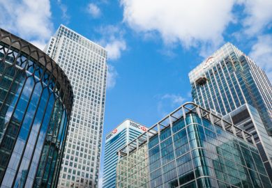 Bank headquarters in Canary Wharf. HSBC, Citibank. stock photo