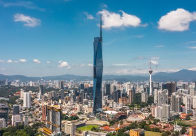 Aerial view of Merdeka 118 tower, also known as Menara Warisan Merdeka