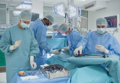 Surgical team in operating room