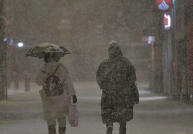 Heavy snowfall in Hertford, England
