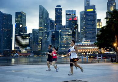 People running in Singapore
