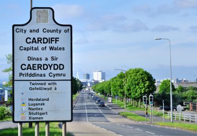 Cardiff road sign