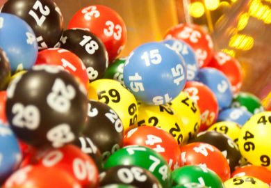 Lottery balls close-up