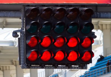 Red Start Lights in a Racing Circuit