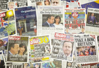 British newspaper front pages reporting Prime Minister David Cameron resigning after the EU Referendum