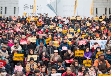 undreds of thousands of people gathered at a rally to call for the impeachment of President Park Geun-hye. undreds of thousands of people gathered at a rally to call for the impeachment of President Park Geun-hye.