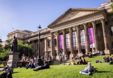 Students outside the State Library of Victoria