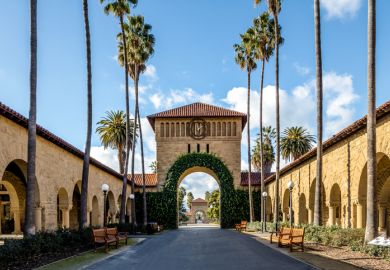 Gate to the Main Quad at Stanford University Campus - Palo Alto, California, USA. Gate to the Main Quad at Stanford University Campus - Palo Alto, California, USA.