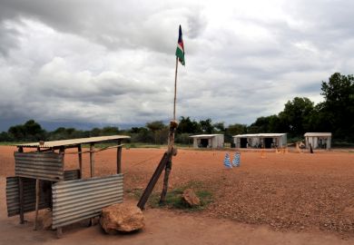 Road block in South Sudan Road block in South Sudan