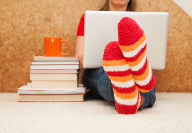 Student studying at home