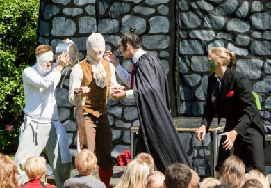 Actors in a public park in Ronneby, Sweden Actors in a public park in Ronneby, Sweden