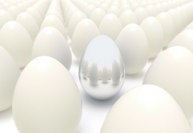 Silver Egg Among Plain Eggs