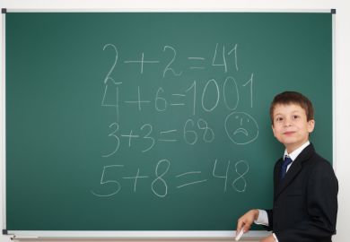 Schoolboy getting sums wrong