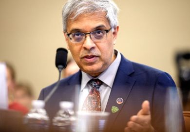 NIH director Jay Bhattacharya speaks during a House Appropriations Subcommittee meeting