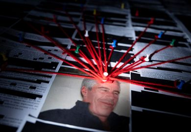 Photo illustration showing redacted documents from the Epstein Library files released by the US Department of Justice in Washington, DC, on 18 February, 2026