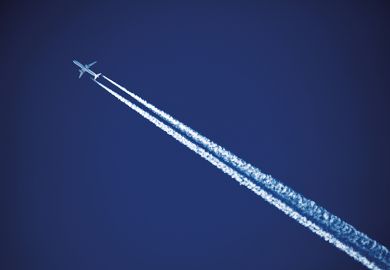 jet with contrails