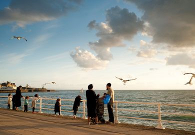 Jewish people by the seaside