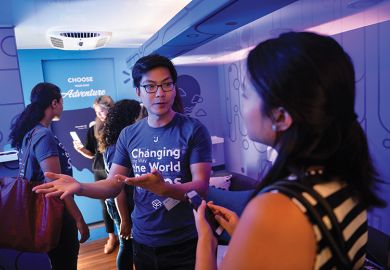 Students at a job fair