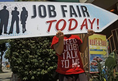 A job fair sign