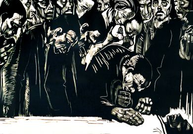 The Living for the Deceased: memorial print on the occasion of the murder of Karl Liebknecht 1919, by Kathe Kollwitz