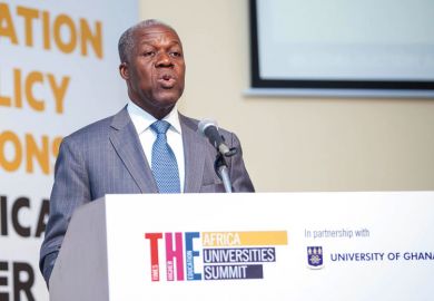 Kwesi Bekoe Amissah-Arthur speaking at Africa Universities Summit