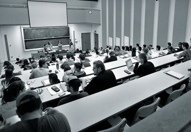 Lecture hall with students
