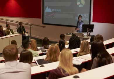 Students in a lecture about market research, symbolising employability