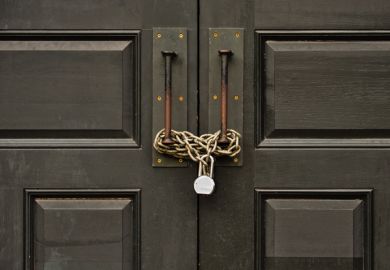 A padlocked door a padlocked door, campuses closed in Germany