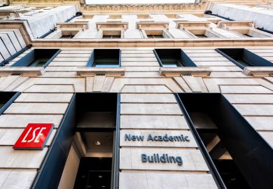 London, UK - June 26, 2018 London School of Economics sign for new academic building and LSE red logo