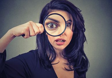 Looking through a magnifying glass