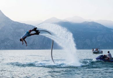 Man falls from flyboarding Man falls from flyboarding