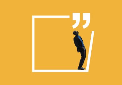 A silhouette of a black man looking out of a box with a quotation mark. To illustrate that black academics suffer when life stories eclipse scholarship. A silhouette of a black man looking out of a box with a quotation mark. To illustrate that black academics suffer when life stories eclipse scholarship.