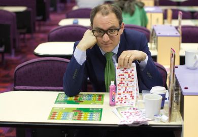Man playing bingo, Camden Town Bingo Hall, London Man playing bingo, Camden Town Bingo Hall, London