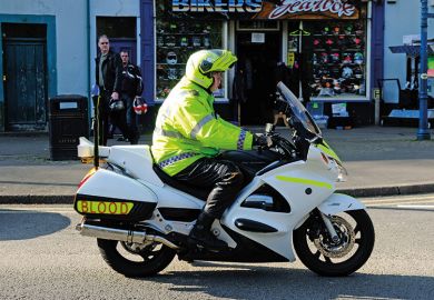 Man riding medical blood motorbike Man riding medical blood motorbike