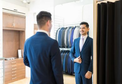 Man satisfied with new suit