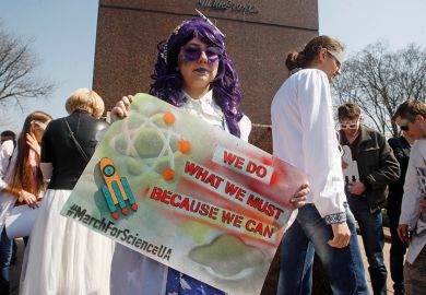 march for science protestor